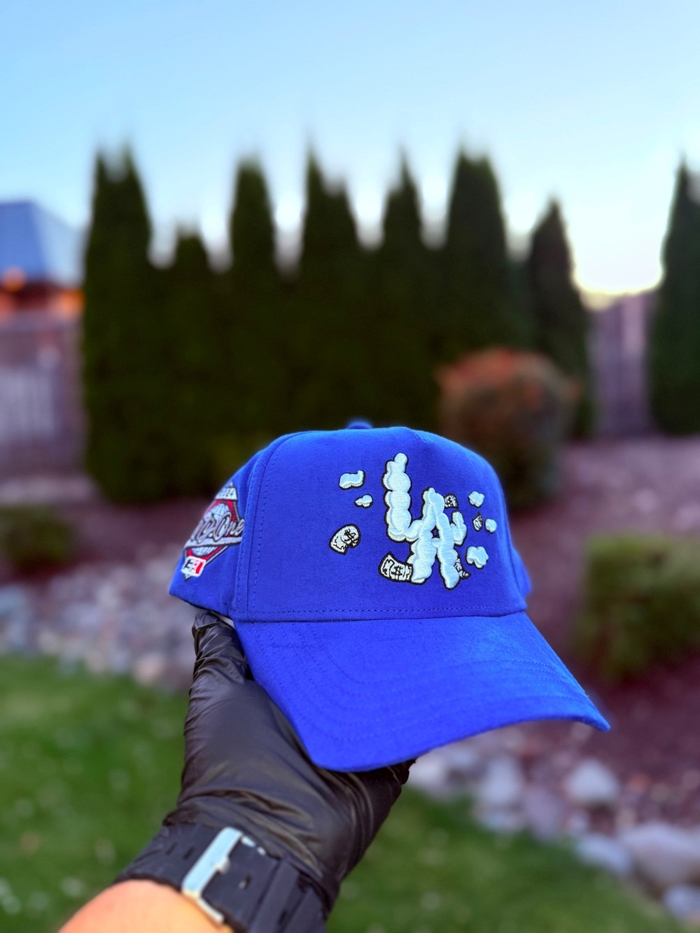 LA Embroidered Blue Baseball Cap
